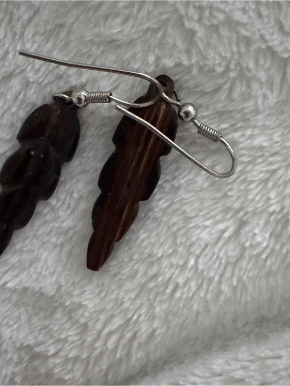 Handcrafted Dark Brown Leaf black coral Drop Earrings - Women Jewelry